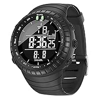 KXAITO Men's Watches Sports Outdoor Waterproof Military Watch Date Multi Function Tactics LED Face Alarm Stopwatch for Men (1237 Black)