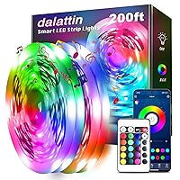 dalattin Led Lights for Bedroom 200ft, Smart Led Strip Lights with App Control Remote, RGB LED Light Strips, 24V Led Strip Lights for Room Decoration Party,Easter Decor(2 Rolls of 100ft)