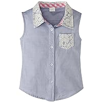 Andy & Evan Girl's Ace of Lace Chambray Shirt