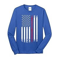 Threadrock Men's Trump 2020 Thin Line American Flag Long Sleeve T-Shirt