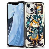 for iPhone 14 Case/iPhone 13 Case,Heavy Duty Dual Layer Hybrid Hard PC Soft Rubber Shockproof Protective Rugged Bumper Case for iPhone 14 / iPhone 13 6.1'',Cute Cat Pattern