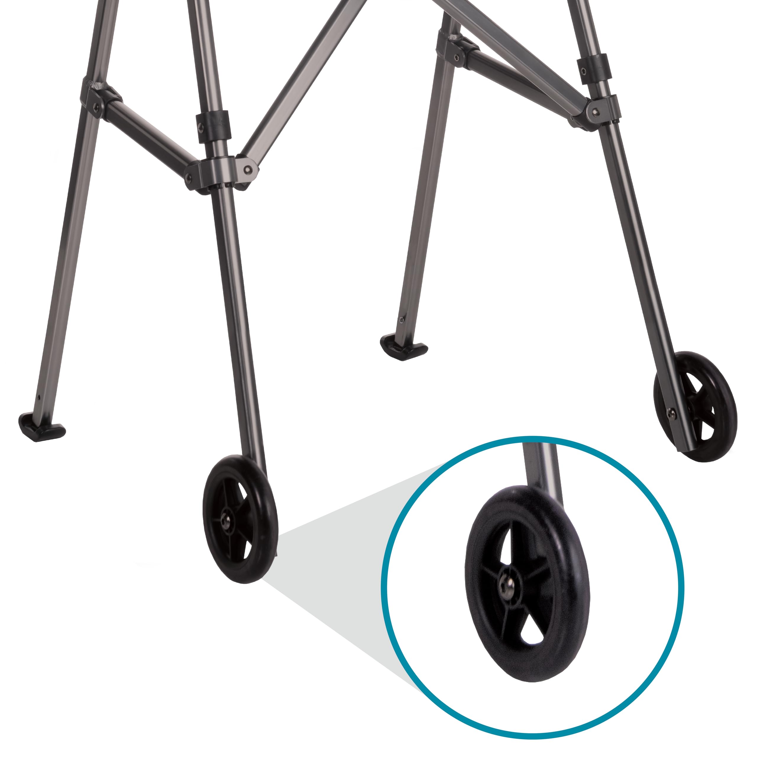 Able Life Space Saver Walker Lite w/Wheels, Lightweight Folding Walker for Adults, Seniors, and Elderly, Collapsible Travel Walker, Ski Glides for Mobility Support, Compact, Black Walnut