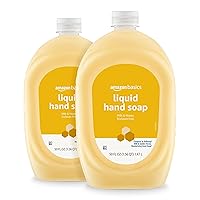 Amazon Basics Liquid Hand Soap Refill, Milk and Honey Scent, Triclosan-Free, 50 Fluid Ounces, 2-Pack (Previously Solimo)