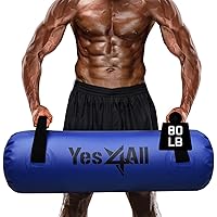Yes4All Large Aqua Bags for Workout 45-80lbs - Ultimate Core Water Weights Aqua Bag - Portable Stability Fitness - Perfect Agility, Durability for Indoors and Outdoors - Clear & Dark Blue