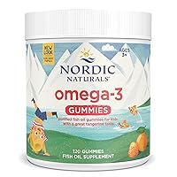 Nordic Omega-3 Gummies, Tangerine - 120 Gummies - 82 mg Total Omega-3s with EPA & DHA - Non-GMO - 60 Servings