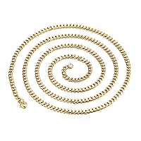 VNOX Stainless Steel Curb Chain Necklace,Gold Plated,3mm Width