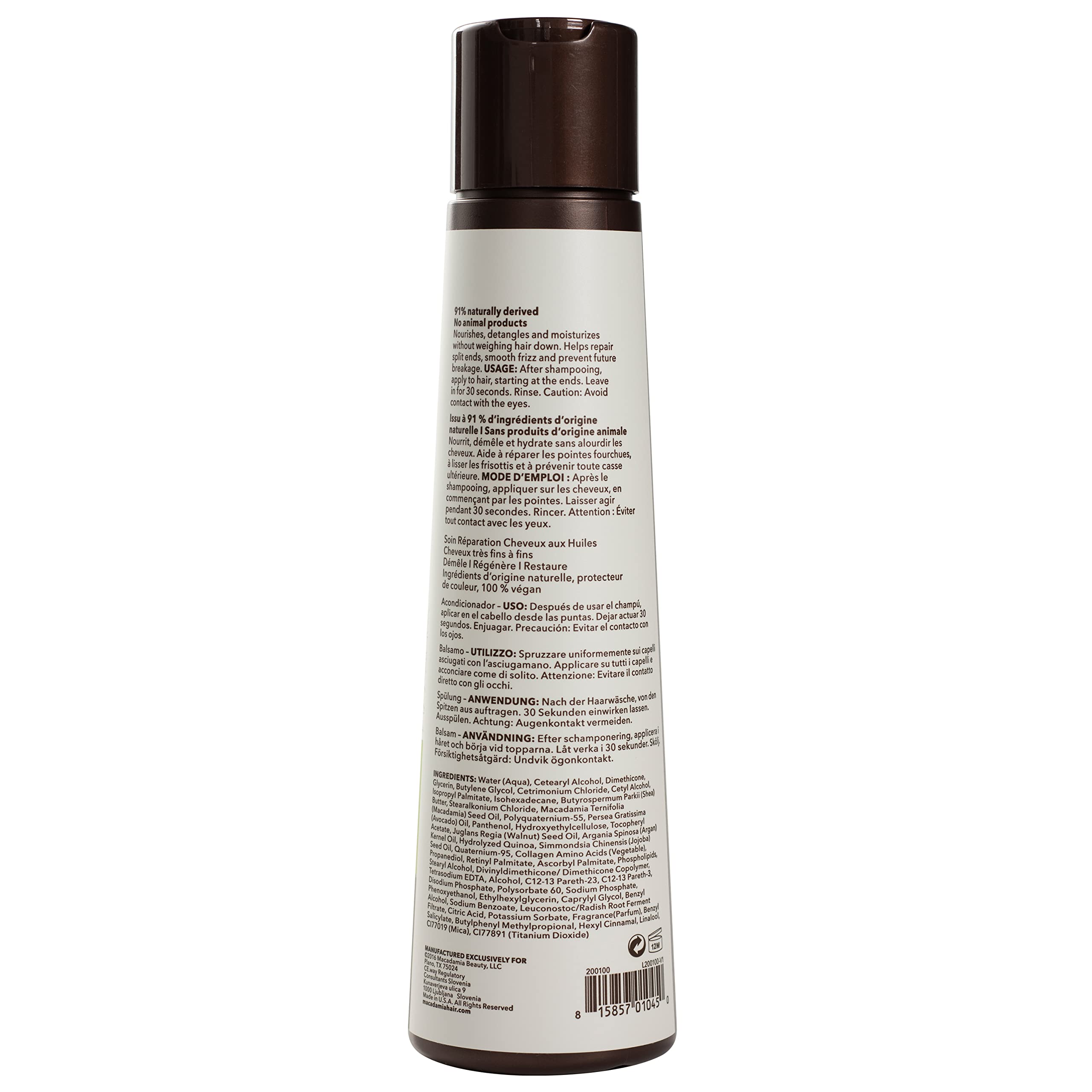 Macadamia Professional Hair Care Sulfate Weightless Repair Conditioner, Sheer Pecan, 10 Fl Oz (Pack of 1)