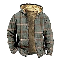 Men Coats Winter Print Zipper Hooded Warm Windbreaker Jackets Oversized Heavy Hoodie