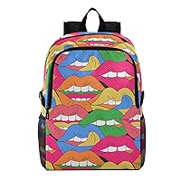 ALAZA Comic Lips Packable Travel Camping Backpack Daypack