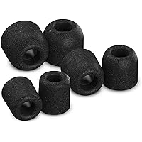 T-500 Memory Foam Replacement Earbud Tips For KZ ZS10, ZSN, AS10, ZSX, STARFIELD, FH7, FIIO, MOONDROP And More Earphones (Assorted), Black, Small/Medium/Large, 3 Pairs