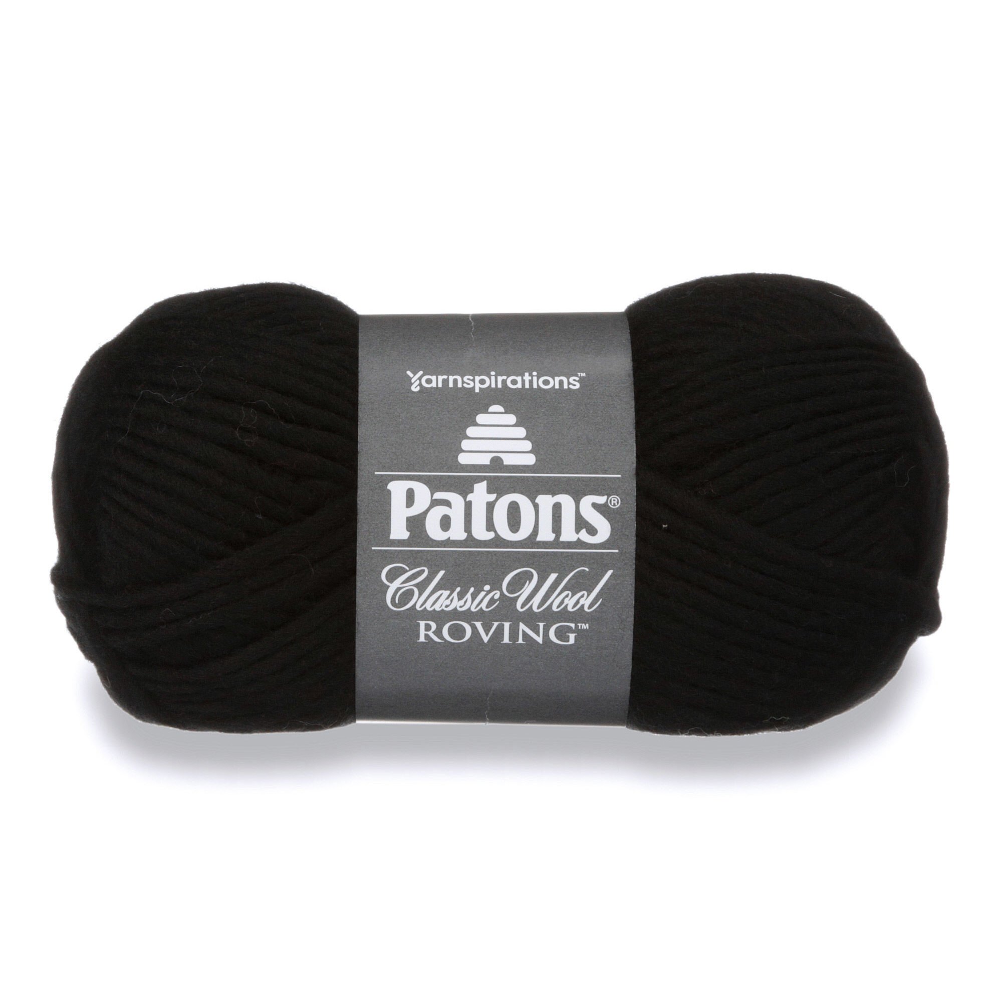 Patons Classic Wool Roving Yarn, 3.5 oz, Black, 1 Ball