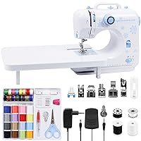 Sewing Machine for Beginners, Kids & Adults - 12 Stitch Applications, 7 Presser Feet, Extension Table, Foot Pedal, LED Light