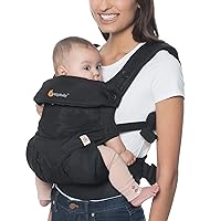 Ergobaby 360 All-Position Baby Carrier with Lumbar Support (12-45 Pounds), Onyx Black, Cool Air Mesh 1 Count (Pack of 1)