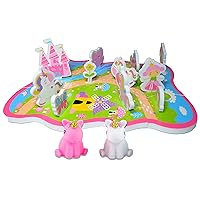 Buddy and Barney Bath Unicorn World Activity Set | Light up Floating Bath Toys for Toddlers | Set of 12 Floating Jigsaw Puzzle, 12 Foam Bath Stickers and Unicorn Water Squirter with Mesh Storage Bag