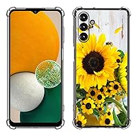 Galaxy A25 5G Case,Sunflower Bee Drop Protection Shockproof Case TPU Full Body Protective Scratch-Resistant Cover for Samsung Galaxy A25 5G