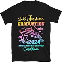 Custom Graduation Cruise Shirt 2024 Caribbean Cruise Squad Matching Shirts Birthday Family Cruise Shirts Custom Name Tshirt Group Tees