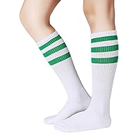 Pareberry Classical Triple Stripes Soft Cotton Over-the-Calf Retro Tube Socks