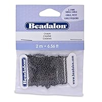 Artistic Wire Beadalon 340C-001 2.3mm Chain Cable for Jewelry Making, Small, Hematite