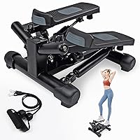 Exercise Stepper with Resistance Bands & Digital Monitor Stair Exercise, Fitness and Workout at Home Black 330 Loading Capacity