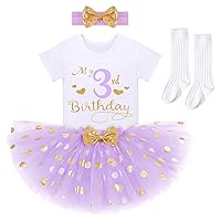 IBTOM CASTLE Baby Girls It's My 1/2 & 1st / 2nd / 3rd Birthday Cake Smash Outfit Princess Tutu Skirt W/Socks & Headband Set