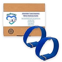 Acupressure Bracelets Motion Sickness Wristbands- Adjustable, Comfortable- Simple Nausea Relief for Car, Sea and Air (Blue, Small (Pack of 2))