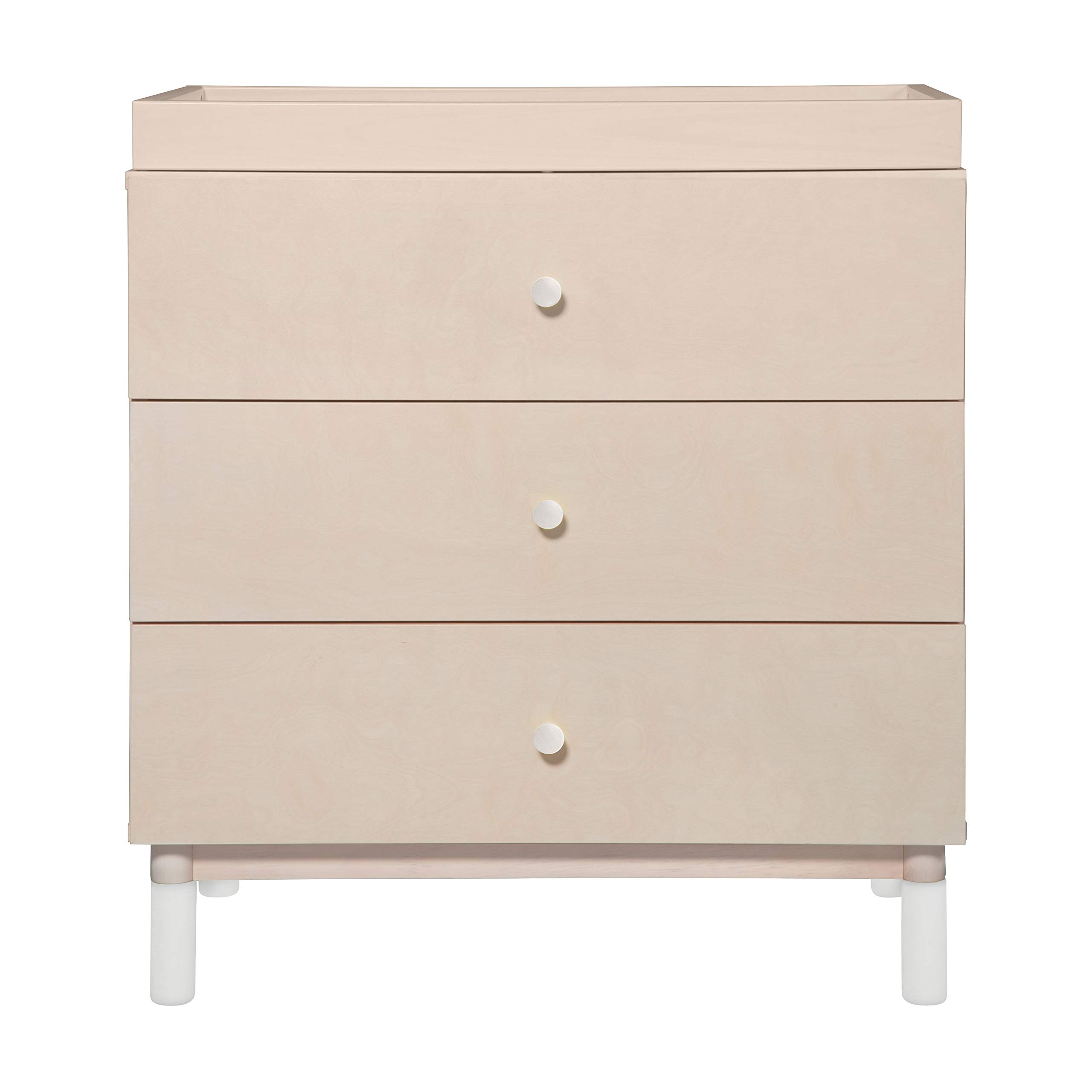 Babyletto Gelato 3-Drawer Changer Dresser with Removable Changing Tray in Washed Natural and White, Greenguard Gold Certified