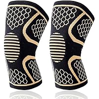 Running Knee Brace,Copper Knee Protector Joint Support Knee Pads for Sports Fitness Workout Arthritis Joint Pain Relief Compression (C : X-Large)