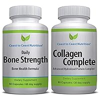 Bone Health & Complete Collagen Support Supplements - Natural Calcium Supplement Boost for Maximum Bone Strength - Collagen Pills for Women & Men - Vitamin D3, K2, & Calcium for Bones - Combo Pack