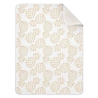 White Elegant Pineapple Baby Swaddle Blanket for Boys and Girls, Muslin Baby Receiving Swaddle Blanket, Soft Cotton Nursery Swaddling Blankets for Newborn Toddler Infant