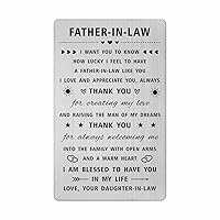 SOUSYOKYO Father in Law Gifts from Daughter In Law - Future Father in Law Wedding Gifts from Bride, Personalized Birthday Fathers Day Card for Father-in-Law, Best Father of The Groom Wallet Present