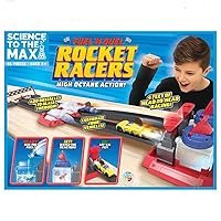 Science to The Max DIY Rocket Race Car Science Experiment for Kids & Teens - STEM Chemistry Kit for Boys and Girls - Make Your Own Water Race Rocket with Race Track for Ages 8+