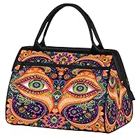 Travel Duffel Bag, Sports Tote Gym Bag, Paisley Flower Eye Overnight Weekender Bags Carry on Bag for Women Men, Airlines Approved Personal Item Travel Bag for Labor and Delivery