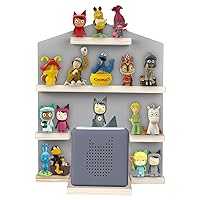 Toniebox Shelf with Space for 28 Tonie Figures, Tonie Box Magnetic Wall Shelf, for Children to Play and Collect (Houses)