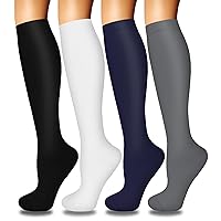 Iseasoo 4 Pairs Compression Socks for Women Circulation-Best Support for Nurses,Running,Athletic,Travel
