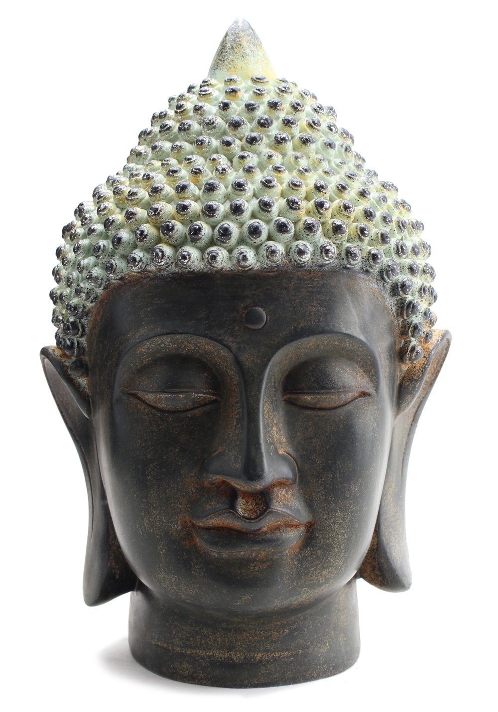 We pay your sales tax Smiling Meditating Buddha Shakyamuni Head Statue 10.5" Tall Blessing Mercy & Love Peaceful Feng Shui Idea (G16628)