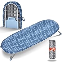APEXCHASER Foldable Ironing Board, Tabletop Small Board with 2 Heat Resistant Covers, Portable Folding Mini Non-Slip Feet for Home, Laundry Rooms, Dorms, Travel Use