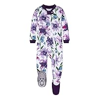 Girls Pajamas, Zip Front Non-slip Footed Pjs, 100% Organic Cotton and Toddler Sleepers