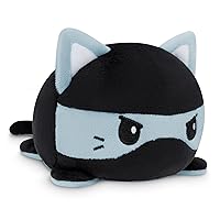 TeeTurtle - The Original Reversible Cat Plushie - Russian Blue Ninja Cat - Cute Sensory Fidget Stuffed Animals That Show Your Mood!