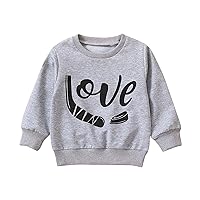 Girls Long Sleeve Blouse Toddler Boys Girls Long Sleeve Letter Printed T Shirt Pullover Tops Girl Boots Plush at Top