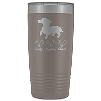 Personalized 20 Tumbler Dog Mom Double Wall Vacuum Insulated Tumbler (Pink)