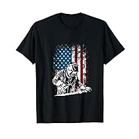 Welding American Flag Welder Fathers Day Design On Back T-Shirt