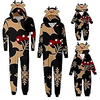 Matching Family Pajamas Christmas Family Matching Hooded Long Sleeved Zippered Jumpsuit Set