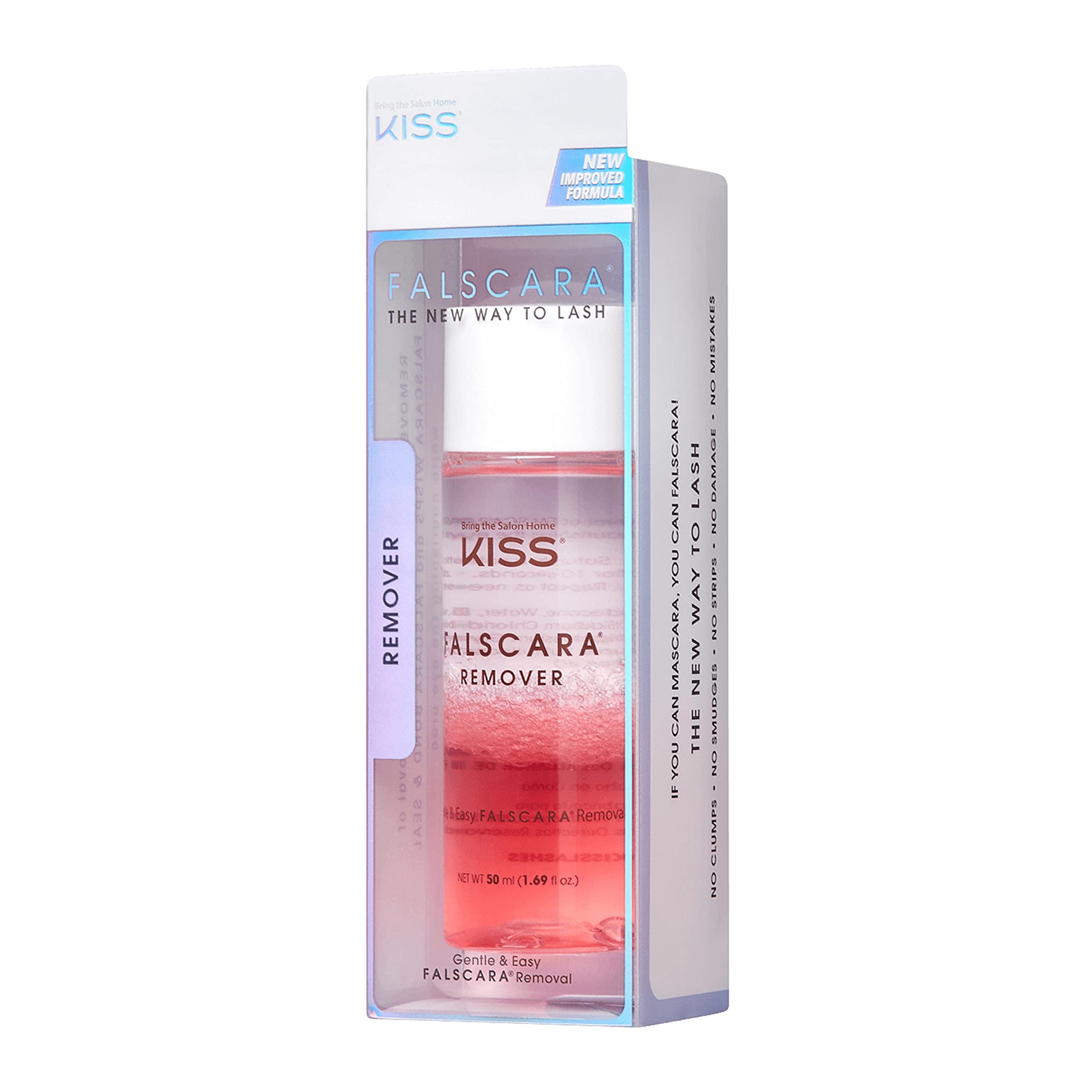 KISS Falscara DIY Eyelash Extension Remover with Natural Rosewater – Gentle Soothing Nourishing Eye Cleanser for Removal of Artificial False Synthetic Eyelashes, Lash Wisps, and Bond & Seal Adhesive
