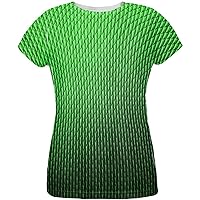 Halloween Green Earth Dragon Scales Costume All Over Womens T Shirt
