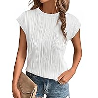 Heymiss Womens Summer Tops Short Sleeve Shirts Loose Casual Basic T-Shirt Blouses Crewneck S-2XL