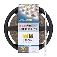 Armacost Lighting RibbonFlex Home 12V White LED Strip Light Tape 30 LED/m 3000K 16 ft (5m), 16.4 ft (5m) 141232