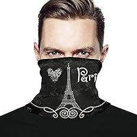 Eiffel Tower Night Paris Funny Face Cover Scarf Neck Mask Skiing Fishing Hiking Cycling UV Protector for Men Women