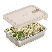 Bentgo® MicroSteel® Heat & Eat Container - Microwave-Safe, Sustainable & Reusable Stainless Steel Food Storage Container with Airtight Lid for Eco-Friendly Meal Prepping (Dinner Size - 5.5 Cups)