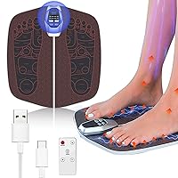 Foot Massager Mat for Neuropathy,EMS Foot Massager for Circulation and Pain Relief, Foldable Feet and Calves Massage Machine with 8 Modes and 32 Intensity Levels for Muscle Relaxation