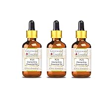 Pure Clementine Essential Oil (Citrus Clementina) with Glass Dropper Steam Distilled (Pack of Three) 100ml X 3 (10.1oz)